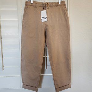 Women's Zara Cropped Chino Pants, Size 8